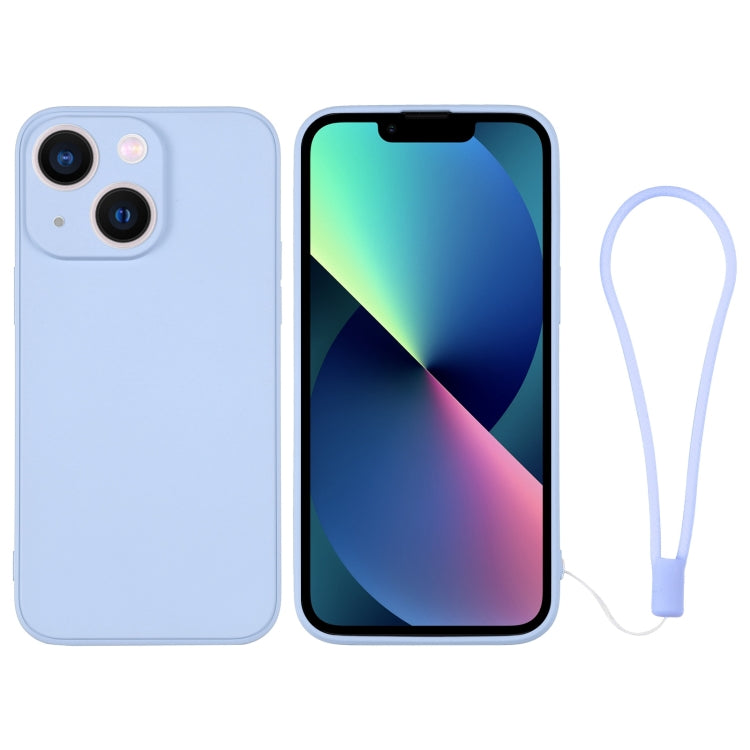 Silicone Phone Case with Wrist Strap, For iPhone 13 mini