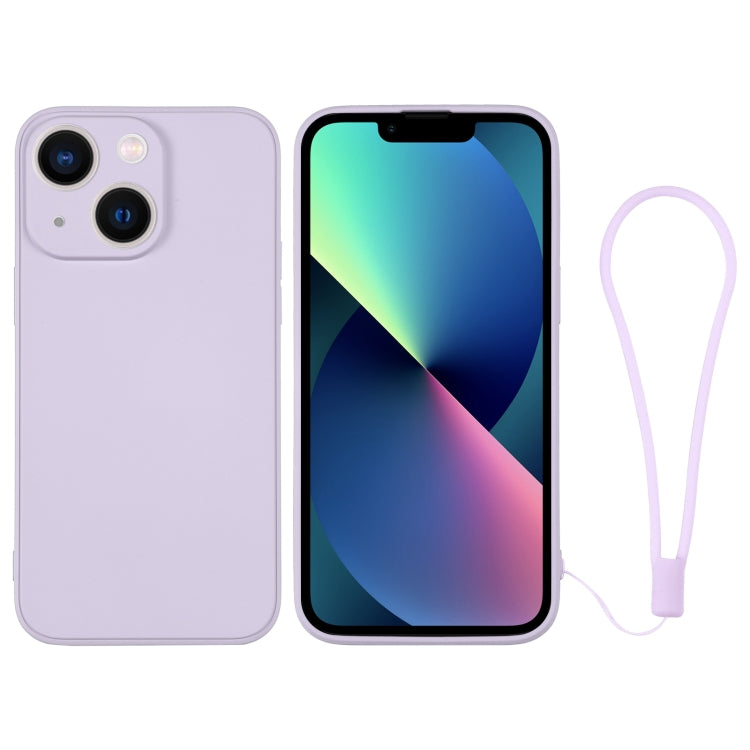 Silicone Phone Case with Wrist Strap, For iPhone 13 mini