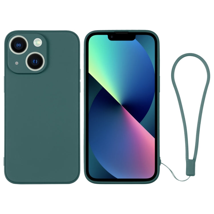 Silicone Phone Case with Wrist Strap, For iPhone 13 mini
