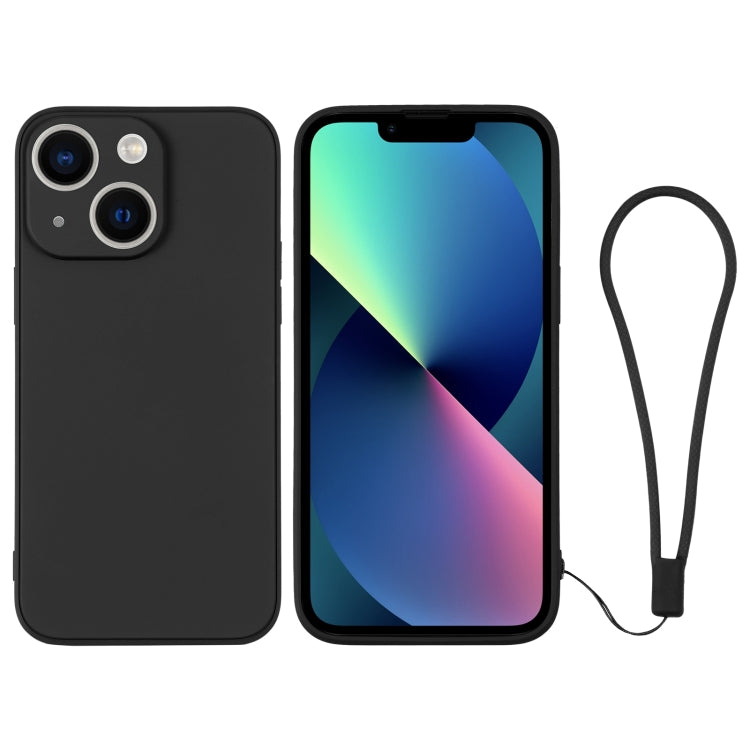 Silicone Phone Case with Wrist Strap, For iPhone 13 mini