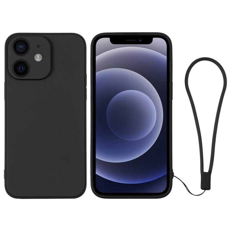 Silicone Phone Case with Wrist Strap, For iPhone 12 mini