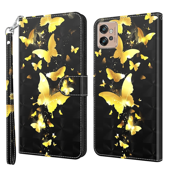 3D Painting Pattern TPU + PU Leather Phone Case, For Motorola Moto G32, For Motorola Moto G42