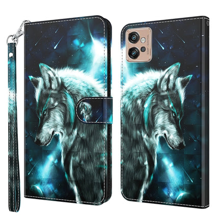 3D Painting Pattern TPU + PU Leather Phone Case, For Motorola Moto G32, For Motorola Moto G42
