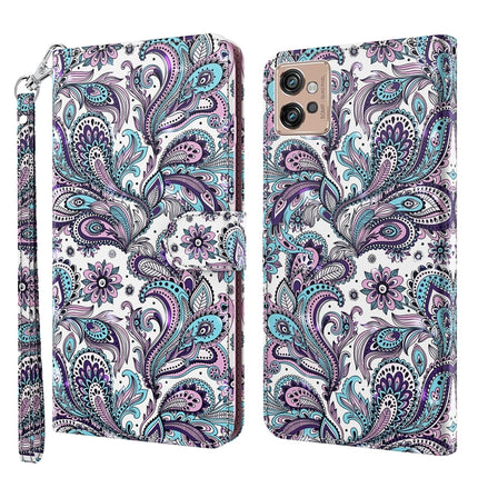3D Painting Pattern TPU + PU Leather Phone Case, For Motorola Moto G32, For Motorola Moto G42