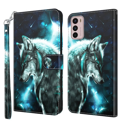 3D Painting Pattern TPU + PU Leather Phone Case, For Motorola Moto G32, For Motorola Moto G42