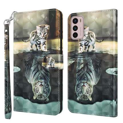 3D Painting Pattern TPU + PU Leather Phone Case, For Motorola Moto G32, For Motorola Moto G42