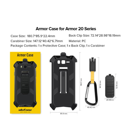 For Ulefone Armor 20WT Ulefone Back Clip Phone Case with Carabiner