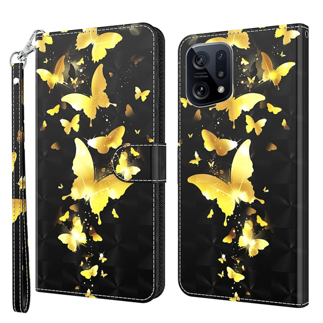 3D Painting Pattern TPU + PU Leather Phone Case, For OPPO Find X5, For OPPO Find X5 Pro