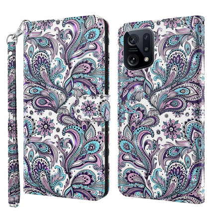 3D Painting Pattern TPU + PU Leather Phone Case, For OPPO Find X5, For OPPO Find X5 Pro