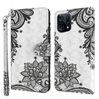 For OPPO Find X5 / Diagonal Black Flower