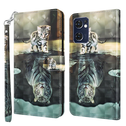 3D Painting Pattern TPU + PU Leather Phone Case, For OPPO Reno7 5G/Find X5 Lite, For vivo Y72 5G