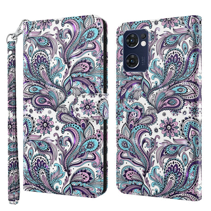 3D Painting Pattern TPU + PU Leather Phone Case, For OPPO Reno7 5G/Find X5 Lite, For vivo Y72 5G