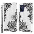 For OPPO Reno7 5G/Find X5 Lite / Diagonal Black Flower