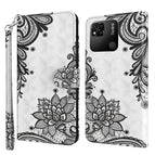 For Xiaomi Redmi 10A / Diagonal Black Flower
