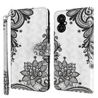 For Xiaomi Poco M4 5G/Redmi 10 5G / Diagonal Black Flower