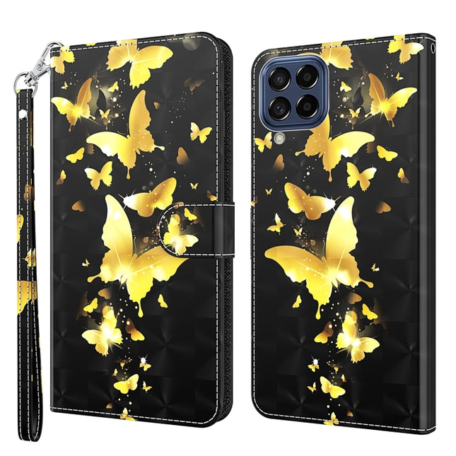 3D Painting Pattern TPU + PU Leather Phone Case, For Samsung Galaxy M33, For Samsung Galaxy M53