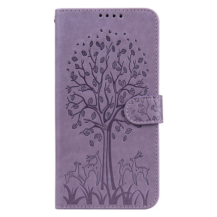 Tree & Deer Pattern Pressed Flip Leather Phone Case, For Xiaomi Redmi 10A, For Sony Xperia 10 IV