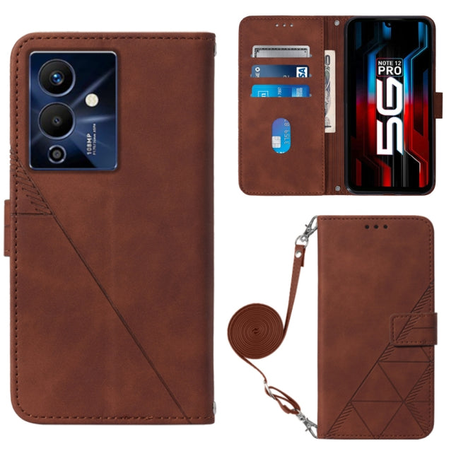 Crossbody 3D Embossed Flip Leather Phone Case, For Infinix Note 12 Pro 5G, For Infinix Note 12 G96, For Itel P38 / S17 / Vision 3