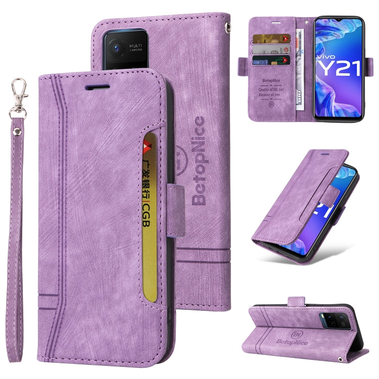BETOPNICE Dual-side Buckle Leather Phone Case, For Realme C15, For vivo Y21 2021, For Realme 9 Pro, For vivo Y20