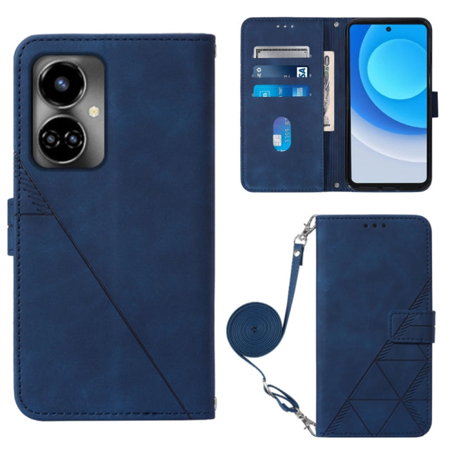 Crossbody 3D Embossed Flip Leather Phone Case, For Tecno Camon 19, For Tecno Camon 19 Neo, For Tecno Camon 19 Pro 5G, For Tecno Pop 6