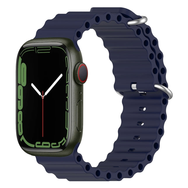 Ocean Silicone Watch Band, For Apple Watch Series 8&7 41mm, For Apple Watch Series 8&7 41mm / SE 2&6&SE&5&4 40mm, For Apple Watch Series 9&8&7 41mm / SE 3& SE 2&6&SE&5&4 40mm