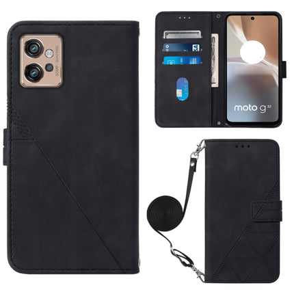 Crossbody 3D Embossed Flip Leather Phone Case, For Motorola Edge 30, For Motorola Moto G32, For Motorola Moto G62 5G, For Motorola Moto S30 Pro 5G