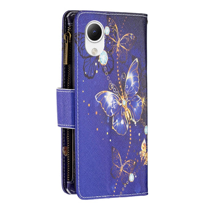 Colored Drawing Pattern Zipper Phone Leather Case, For Samsung Galaxy A23e 5G