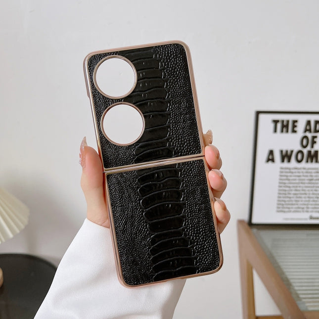 Genuine Leather Weilai Series Nano Plating Phone Case, For Huawei P50 Pocket