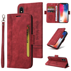 BETOPNICE Dual-side Buckle Leather Phone Case, For iPhone XS Max, For iPhone SE 2022 / SE 2020 / 7 / 8, For iPhone 7 Plus / 8 Plus
