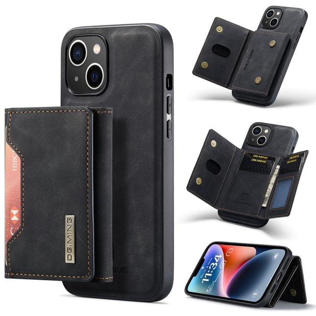 DG.MING M2 Series 3-Fold Card Bag Magnetic Leather Case, For iPhone 14, For iPhone 14 Plus, For iPhone 14 Pro, For iPhone 14 Pro Max