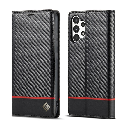 LC.IMEEKE Carbon Fiber Flip Leather Phone Case, For Samsung Galaxy A13 4G/5G/A04/A04s