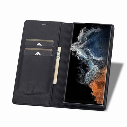 LC.IMEEKE RFID Anti-theft Leather Phone Case, For Samsung Galaxy S22 Ultra 5G
