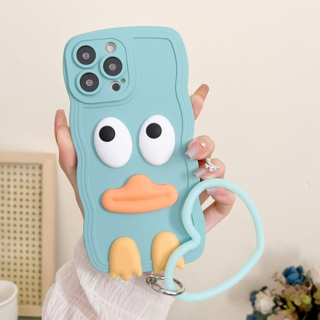 Wave Edge Big Duck Silicone Phone Case with Wristband, For iPhone 11 Pro Max, For iPhone 13 mini