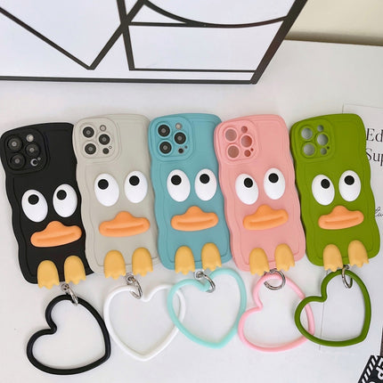 Wave Edge Big Duck Silicone Phone Case with Wristband, For iPhone 13, For iPhone 13 Pro, For iPhone 13 Pro Max, For iPhone 12