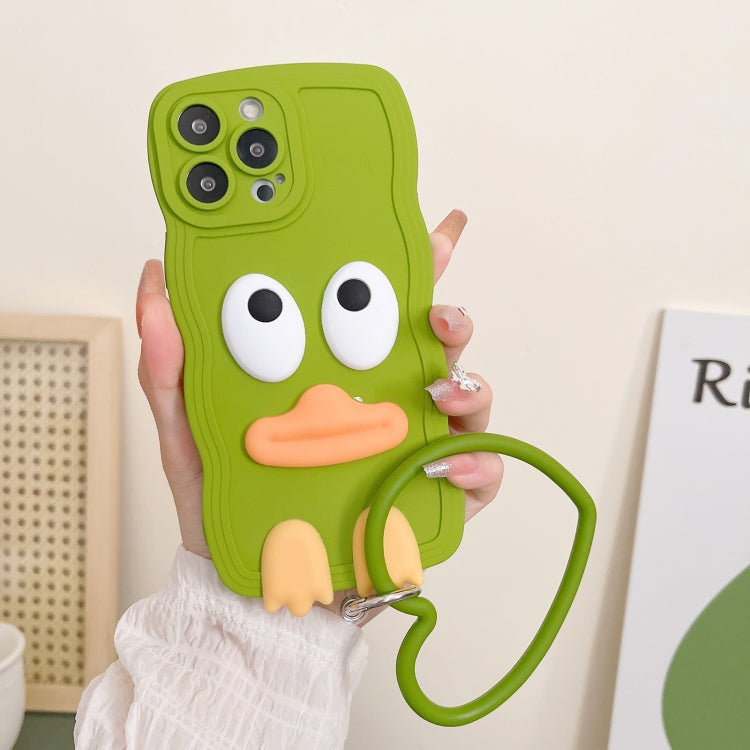 Wave Edge Big Duck Silicone Phone Case with Wristband, For iPhone 11 Pro, For iPhone 11 Pro Max