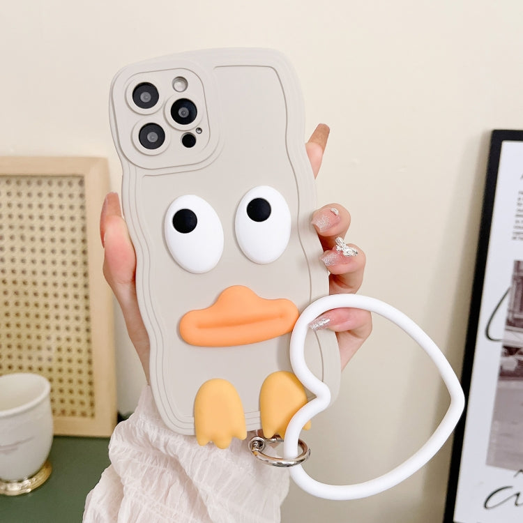Wave Edge Big Duck Silicone Phone Case with Wristband, For iPhone 11 Pro, For iPhone 11 Pro Max