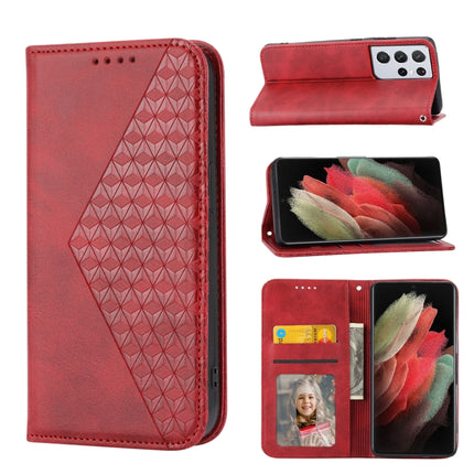 Cubic Grid Calf Texture Magnetic Closure Leather Phone Case, For Samsung Galaxy S21+ 5G, For Samsung Galaxy S21 FE 5G, For Samsung Galaxy S21 Ultra 5G, For Samsung Galaxy A12 5G
