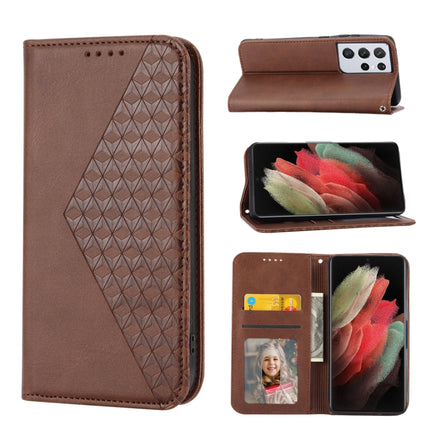 Cubic Grid Calf Texture Magnetic Closure Leather Phone Case, For Samsung Galaxy S21+ 5G, For Samsung Galaxy S21 FE 5G, For Samsung Galaxy S21 Ultra 5G, For Samsung Galaxy A12 5G