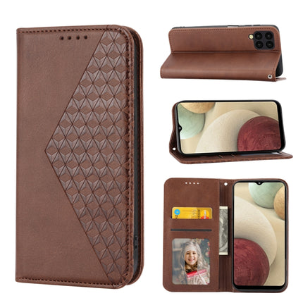 Cubic Grid Calf Texture Magnetic Closure Leather Phone Case, For Samsung Galaxy S21+ 5G, For Samsung Galaxy S21 FE 5G, For Samsung Galaxy S21 Ultra 5G, For Samsung Galaxy A12 5G