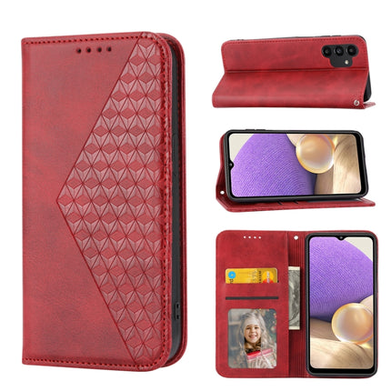 Cubic Grid Calf Texture Magnetic Closure Leather Phone Case, For Samsung Galaxy A51 4G, For Samsung Galaxy A71 4G, For Samsung Galaxy A32 4G, For Samsung Galaxy A32 5G