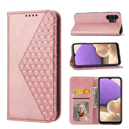 Cubic Grid Calf Texture Magnetic Closure Leather Phone Case, For Samsung Galaxy A51 4G, For Samsung Galaxy A71 4G, For Samsung Galaxy A32 4G, For Samsung Galaxy A32 5G