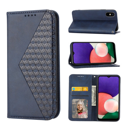 Cubic Grid Calf Texture Magnetic Closure Leather Phone Case, For Samsung Galaxy A22 5G JP Version, For Samsung Galaxy A03s 166mm, For Samsung Galaxy A03s 165.8mm, For Samsung Galaxy A13 4G / 5G