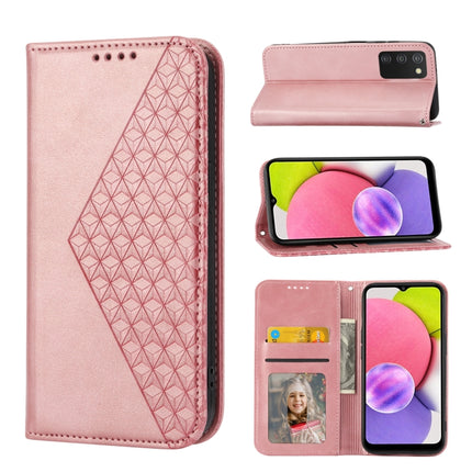 Cubic Grid Calf Texture Magnetic Closure Leather Phone Case, For Samsung Galaxy A22 5G JP Version, For Samsung Galaxy A03s 166mm, For Samsung Galaxy A03s 165.8mm, For Samsung Galaxy A13 4G / 5G
