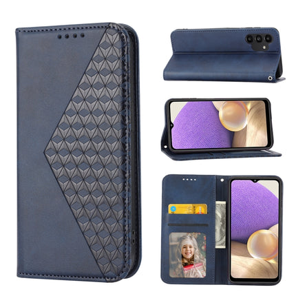 Cubic Grid Calf Texture Magnetic Closure Leather Phone Case, For Samsung Galaxy A22 5G JP Version, For Samsung Galaxy A03s 166mm, For Samsung Galaxy A03s 165.8mm, For Samsung Galaxy A13 4G / 5G