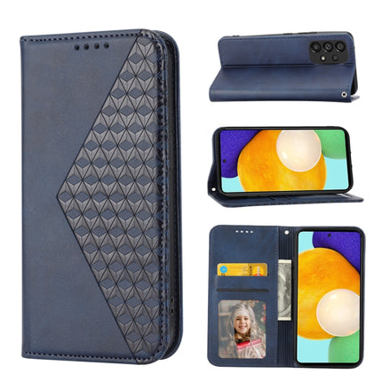 Cubic Grid Calf Texture Magnetic Closure Leather Phone Case, For Samsung Galaxy A53 5G, For Samsung Galaxy A73 5G