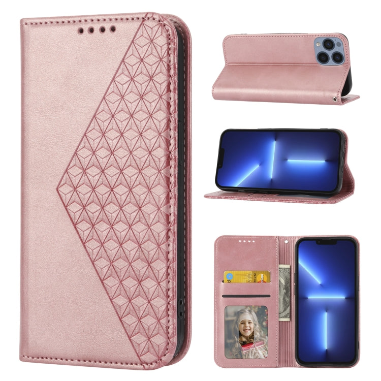 Cubic Grid Calf Texture Magnetic Closure Leather Phone Case, For iPhone 12 mini, For iPhone 12 / 12 Pro, For iPhone 12 Pro Max, For iPhone 11