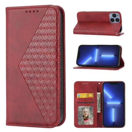 Cubic Grid Calf Texture Magnetic Closure Leather Phone Case, For iPhone 11 Pro, For iPhone 11 Pro Max, For iPhone X / XS, For iPhone XR