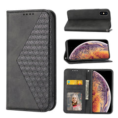 Cubic Grid Calf Texture Magnetic Closure Leather Phone Case, For iPhone XS Max, For iPhone SE 2022 / SE 2020 / 7 / 8, For iPhone 7 Plus / 8 Plus