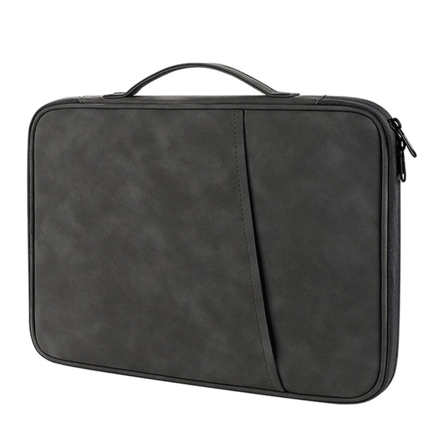 Portable Sheepskin Texture Leather Bag, For 9.7-11 inch Laptop, For 12.9-13 inch Laptop