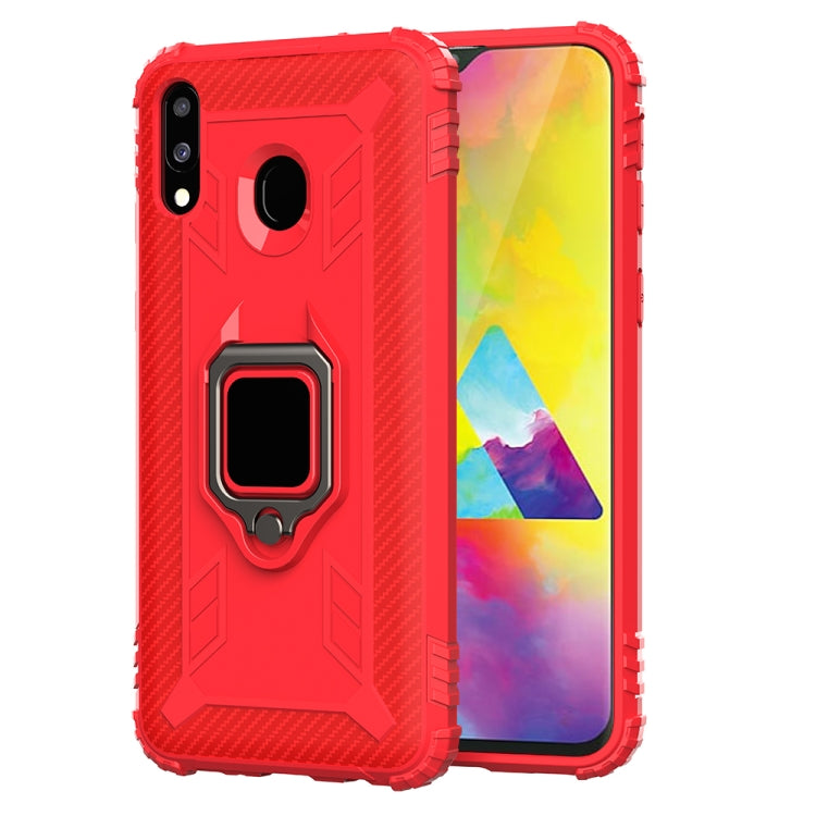 Carbon Fiber Protective Case with 360 Degree Rotating Ring Holder, For OnePlus 7T, For Galaxy M20, For OPPO A5(2020), For OPPO A9(2020) /  A11X, For OPPO Realme X2, For OPPO Realme 5S